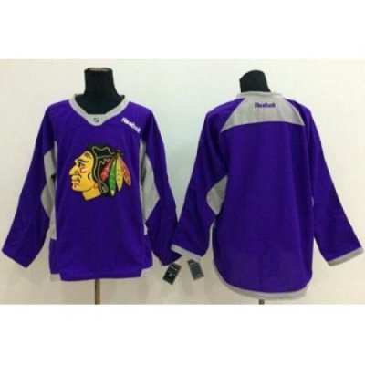 Chicago Blackhawks Blank Purple Hockey Fights Cancer Stitched NHL Jersey