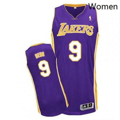 Womens Adidas Los Angeles Lakers 9 Luol Deng Authentic Purple Road NBA Jersey