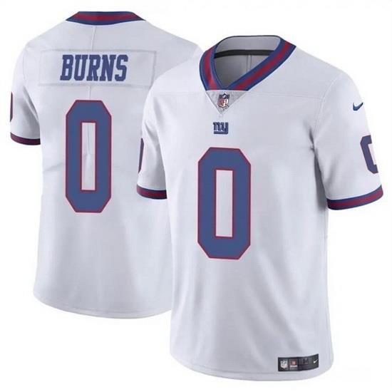 Men New York Giants 0 Brian Burns White Limited Stitched Jersey