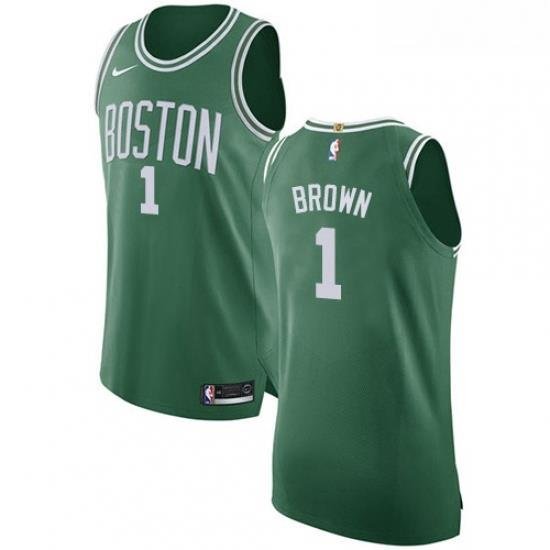 Womens Nike Boston Celtics 1 Walter Brown Authentic GreenWhite No Road NBA Jersey Icon Edition