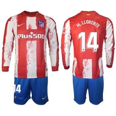 Men Atletico de Madrid Long Sleeve Soccer Jerseys 514