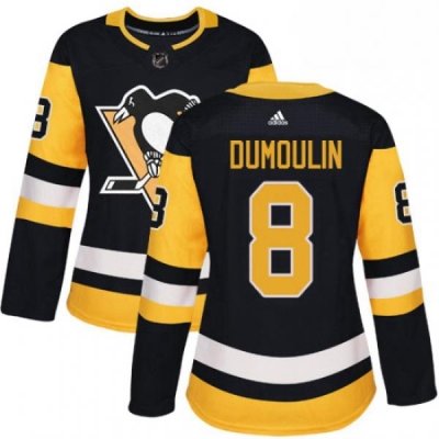 Womens Adidas Pittsburgh Penguins 8 Brian Dumoulin Authentic Black Home NHL Jersey