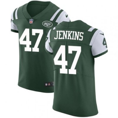 Men Nike Jets #47 Jordan Jenkins Green Team Color Stitched NFL Vapor Untouchable Elite Jersey