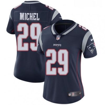 Womens Nike NeW England Patriots 29 Sony Michel Navy Blue Team Color Vapor Untouchable Limited Player NFL Jersey