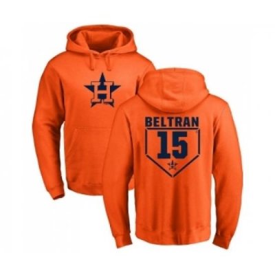 Men MLB Nike Houston Astros 15 Carlos Beltran Orange RBI Pullover Hoodie