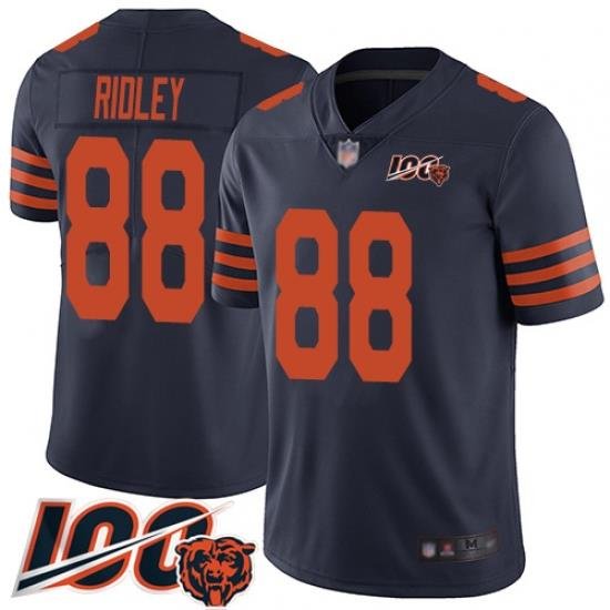 Men Chicago Bears 88 Riley Ridley Limited Navy Blue Rush Vapor Untouchable 100th Season Football Jersey