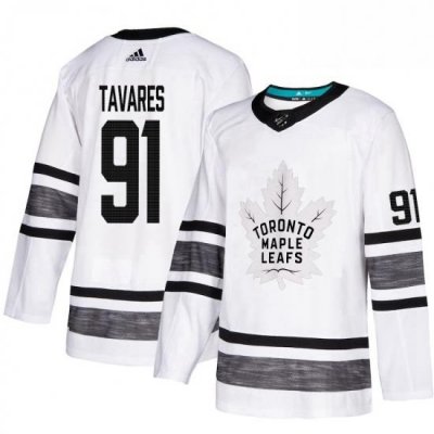 Mens Adidas Toronto Maple Leafs 91 John Tavares White 2019 All Star Game Parley Authentic Stitched NHL Jersey