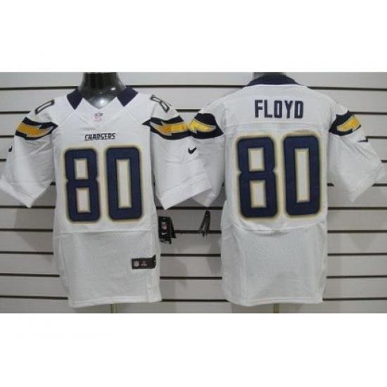 Nike San Diego Chargers 80 Malcom Floyd White Elite NFL Jersey