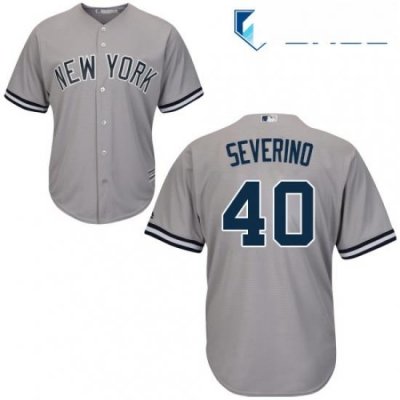 Youth Majestic New York Yankees 40 Luis Severino Replica Grey Road MLB Jersey