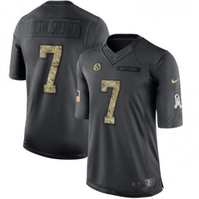 Mens Nike Pittsburgh Steelers 7 Ben Roethlisberger Limited Black 2016 Salute to Service NFL Jersey