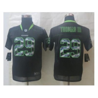 Youth Nike Seattle Seahawks #29 Thomas III Black Jerseys(Lights Out Stitched)