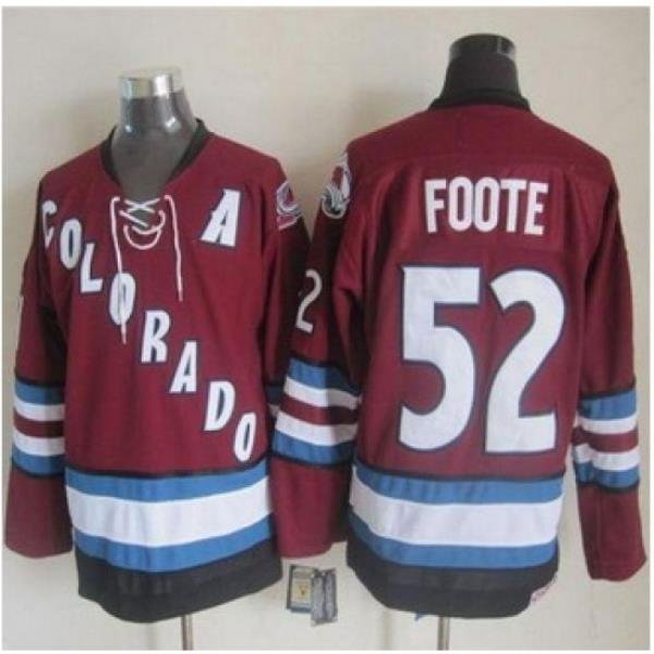 Colorado Avalanche #52 Adam Foote Red CCM Throwback Stitched NHL Jersey