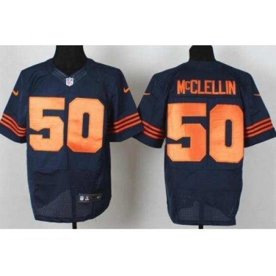 Nike Chicago Bears 50 Shea McClellin Blue Elite Orange Number NFL Jersey