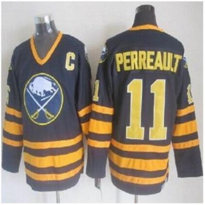 Buffalo Sabres #11 Gilbert Perreault Navy Blue CCM Throwback Stitched NHL Jersey