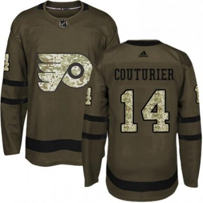 Mens Adidas Philadelphia Flyers 14 Sean Couturier Premier Green Salute to Service NHL Jersey