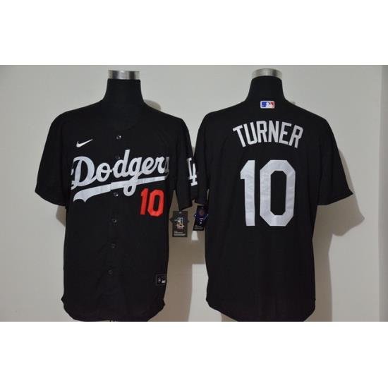 Dodgers 10 Justin Turner Black 2020 Nike Cool Base Jersey