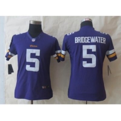 Women NeW Nike Minnesota Vikings #5 BridgeWater Purple Jerseys