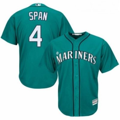 Youth Majestic Seattle Mariners 4 Denard Span Replica Teal Green Alternate Cool Base MLB Jersey