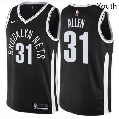 Youth Nike Brooklyn Nets 31 Jarrett Allen Swingman Black NBA Jersey City Edition