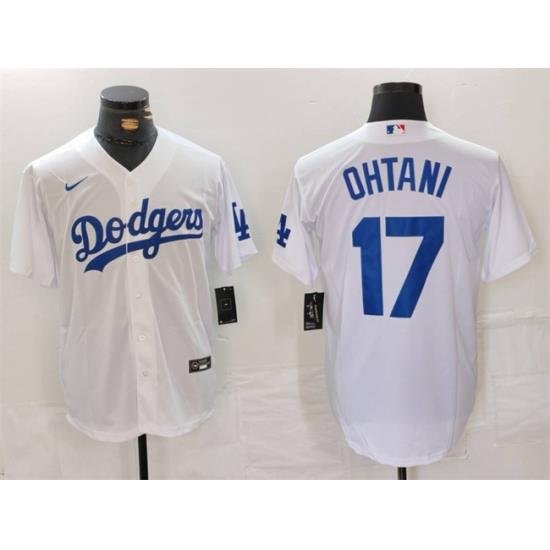 Men Los Angeles Dodgers 17 Shohei Ohtani White Stitched Baseball Jersey