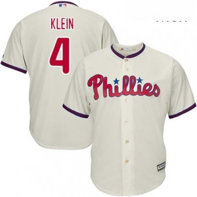 Mens Majestic Philadelphia Phillies 4 Jimmy Foxx Replica Cream Alternate Cool Base MLB Jersey