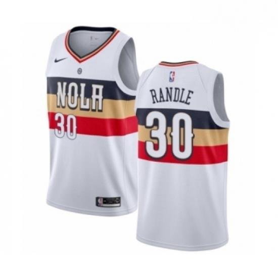 Mens Nike New Orleans Pelicans 30 Julius Randle White Swingman Jersey Earned Edition