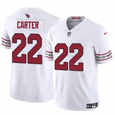 Men Arizona Cardinals 22 Michael Carter White 2023 F U S E  Vapor Untouchable Limited Stitched Football Jersey