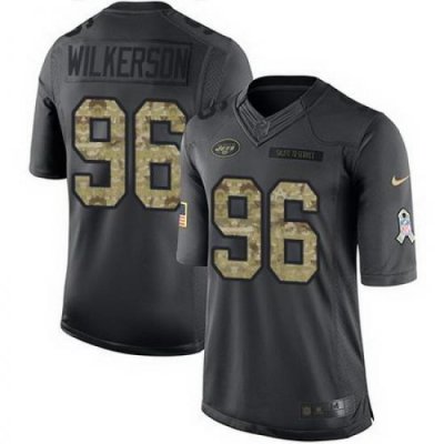 Nike Jets #96 Muhammad Wilkerson Black Mens Stitched NFL Limited 2016 Salute to Service Jersey