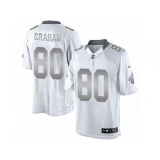 Nike NeW Orleans Saints 80 Jimmy Graham White Limited Platinum NFL Jersey