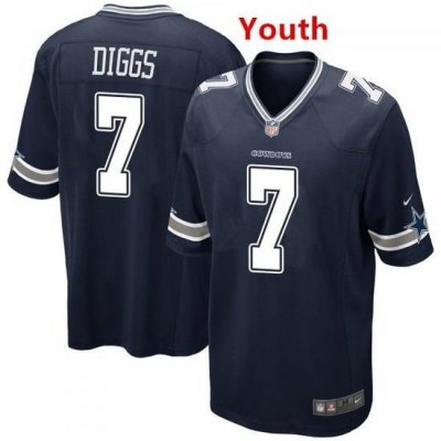 Youth Dallas Cowboys 7 Trevon Diggs Navy Jersey