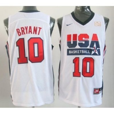 1992 Olympics Team USA 10 Kobe Bryant White Swingman Jersey