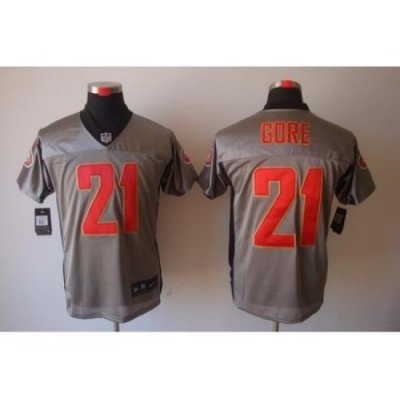 Nike San Francisco 49ers 21 Frank Gore Grey Elite Shadow NFL Jersey