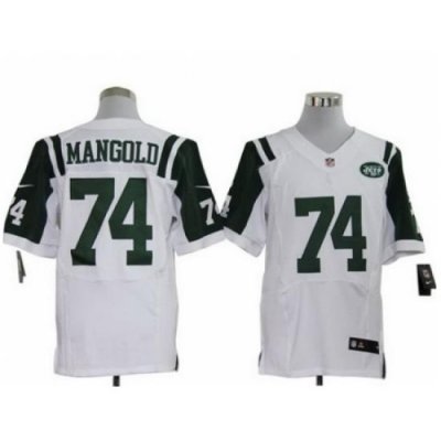 Nike NeW York Jets 74 Nick Mangold White Elite NFL Jersey