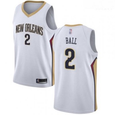 Pelicans #2 Lonzo Ball White Basketball Swingman Association Edition Jersey