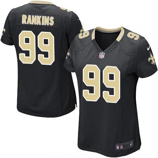 Nike Saints #99 Sheldon Rankins Black Team Color Womens Stitched NFL Elite Jersey