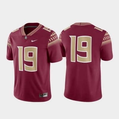 Men Florida State Seminoles 19 Garnet Game Jersey