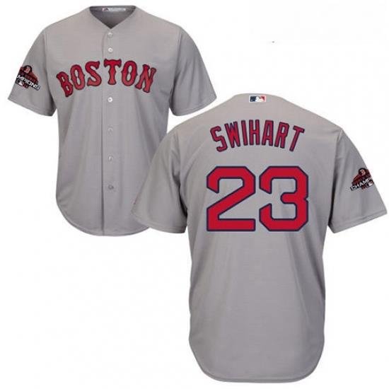 Youth Majestic Boston Red Sox 23 Blake Swihart Authentic Grey Road Cool Base 2018 World Series Champions MLB Jersey