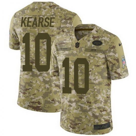 Nike Jets #10 Jermaine Kearse Camo Mens Stitched NFL Limited 2018 Salute To Service Jersey