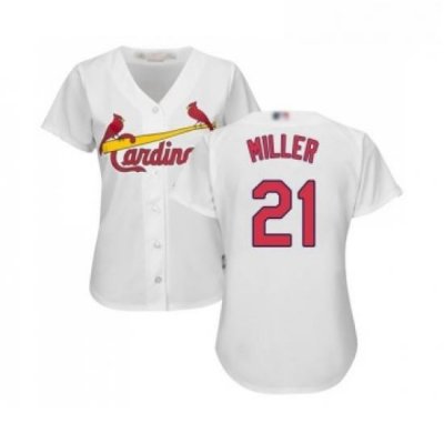 Womens St Louis Cardinals 21 Andrew Miller Replica White Home Cool Base Baseball Jersey