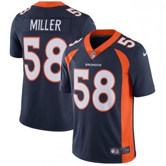 Men Nike Denver Broncos 58 Von Miller Navy Blue Alternate Vapor Untouchable Limited Player NFL Jersey