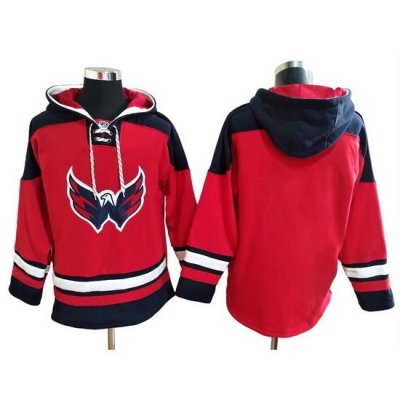 Men's Washington Capitals Blank Red Ageless Must-Have Lace-Up Pullover Hoodie