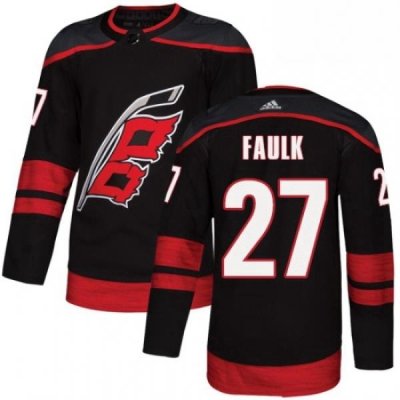 Mens Adidas Carolina Hurricanes 27 Justin Faulk Premier Black Alternate NHL Jersey