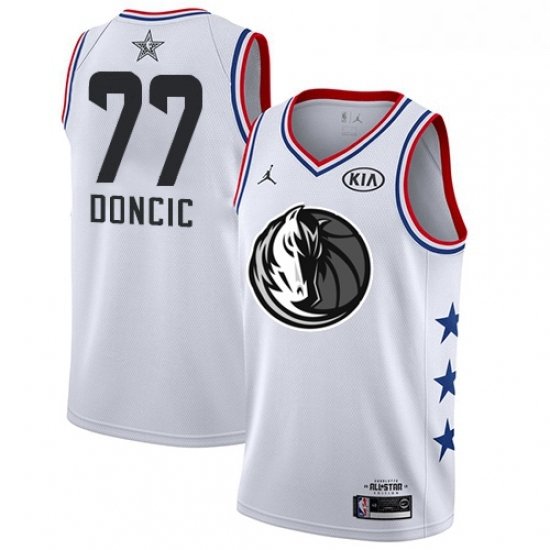 Youth Nike Dallas Mavericks 77 Luka Doncic White Basketball Jordan Swingman 2019 All Star Game Jersey