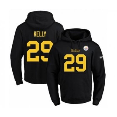 Football Mens Pittsburgh Steelers 29 Kam Kelly BlackGold No Name Number Pullover Hoodie