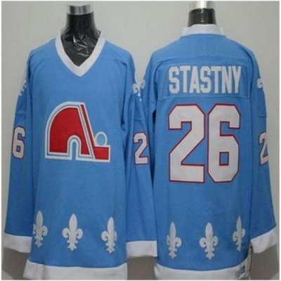 Quebec Nordiques #26 Peter Stastny Light Blue CCM Throwback Stitched NHL Jersey