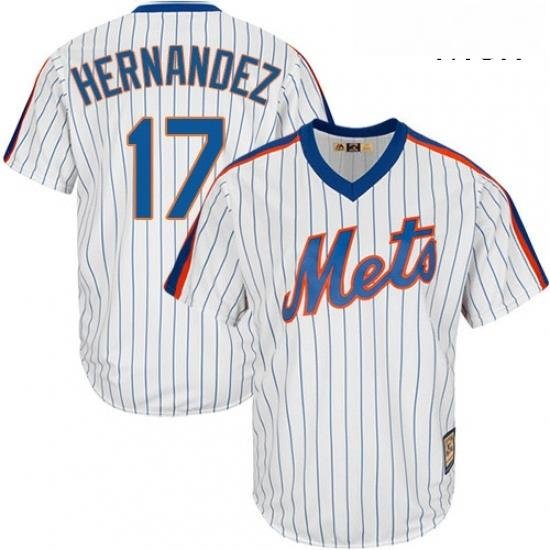 Mens Majestic New York Mets 17 Keith Hernandez Authentic White Cooperstown MLB Jersey