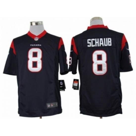 Nike Houston Texans 8 Matt Schaub Blue LIMITED NFL Jersey