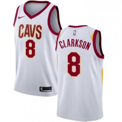 Youth Nike Cleveland Cavaliers 8 Jordan Clarkson Swingman White NBA Jersey Association Edition