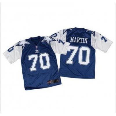 Nike Cowboys #70 Zack Martin Navy BlueWhite Throwback Mens Stitched NFL Elite Jersey