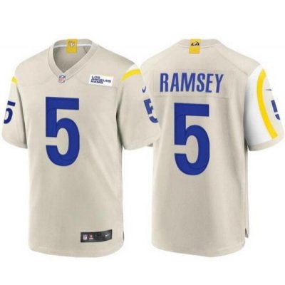 Men Los Angeles Rams #5 Jalen Ramsey Bone Stitched Football Limited Jersey